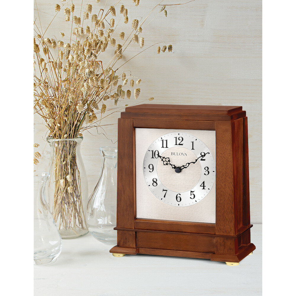 Bulova Mantle Tabletop Desk shops Wood Clock